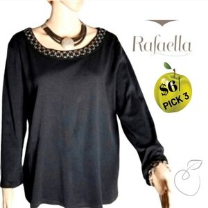 RAFAELLA METAL EMBELLISHED TOP BLACK SZ XL